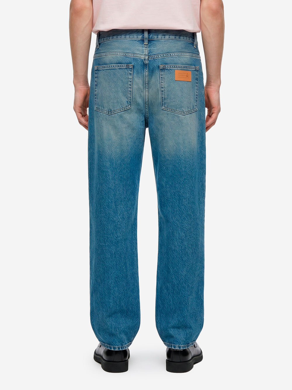MM6 MAISON MARGIELA Jeans a Gamba Dritta in Denim blu con etichetta Numeric Denim Urbanstaroma