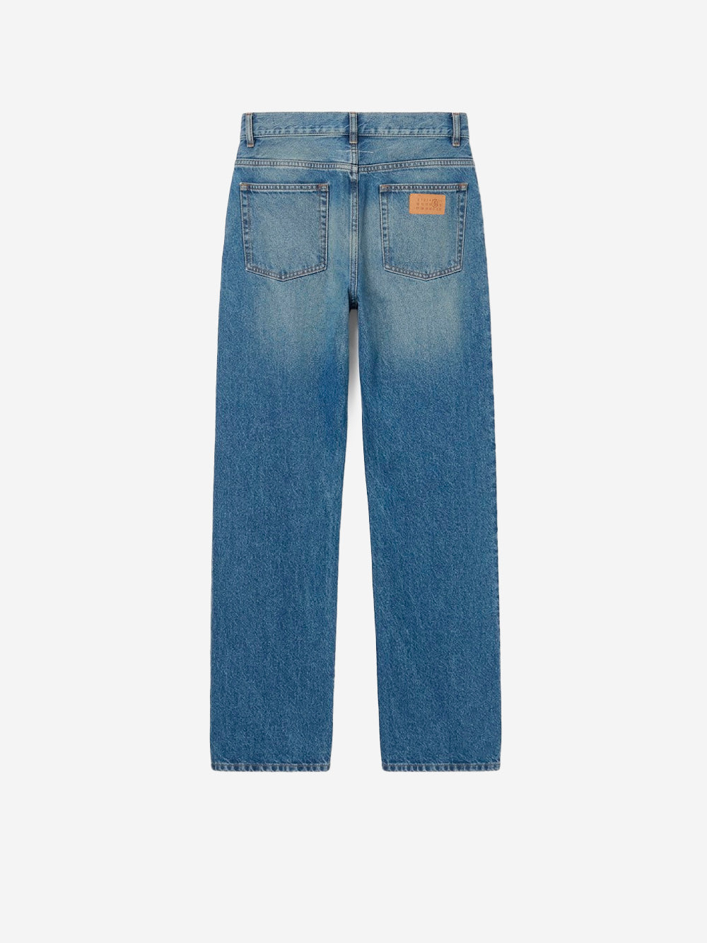 MM6 MAISON MARGIELA Jeans a Gamba Dritta in Denim blu con etichetta Numeric Denim Urbanstaroma