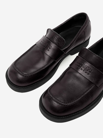 MM6 MAISON MARGIELA Mocassini biker in pelle di vitello nera Nero