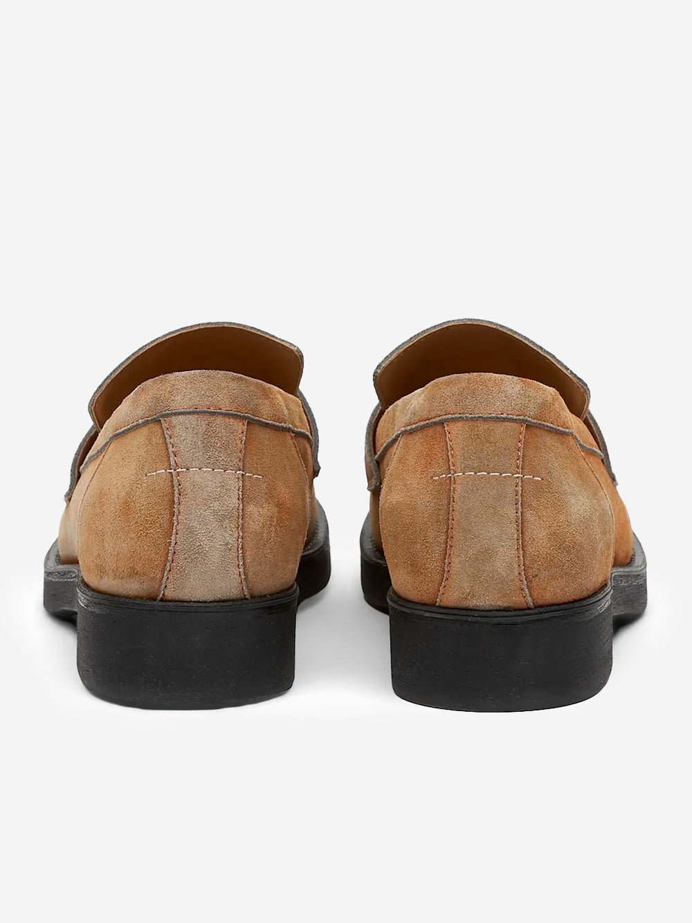 MM6 MAISON MARGIELA Mocassini biker in suede lavato marrone con grafica Numeric Marrone Urbanstaroma