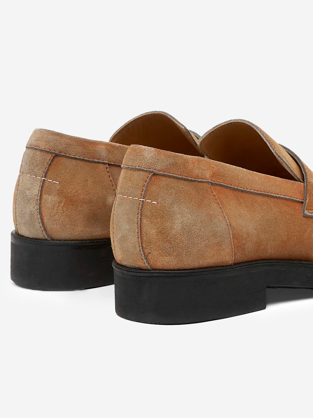 MM6 MAISON MARGIELA Mocassini biker in suede lavato marrone con grafica Numeric Marrone Urbanstaroma