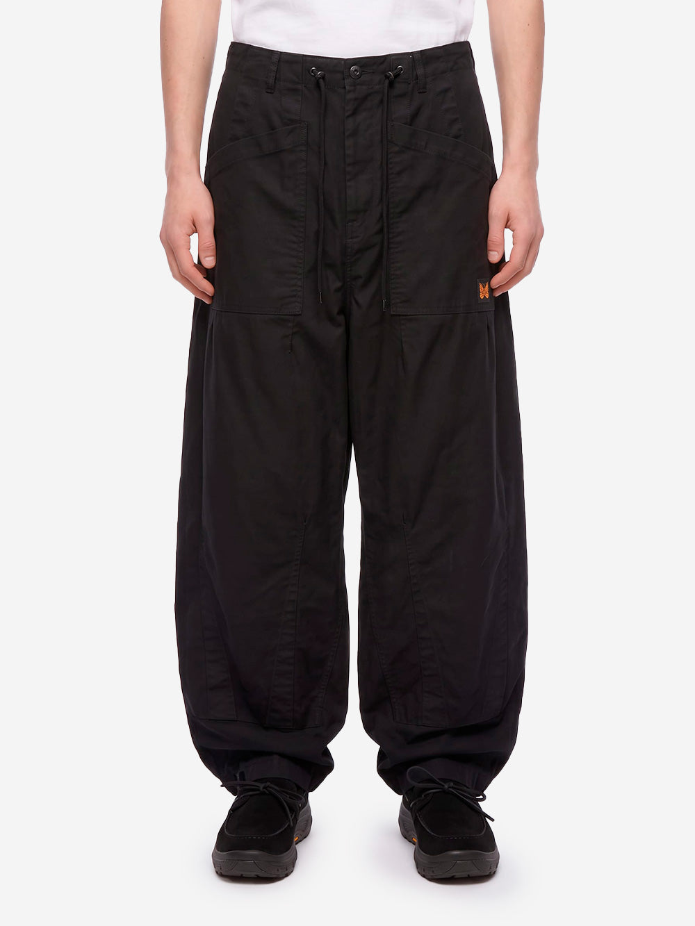 NEEDLES H.D. Pantaloni Utility Moleskin neri Nero Urbanstaroma