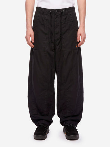 NEEDLES H.D. Pantaloni Utility Moleskin neri Nero