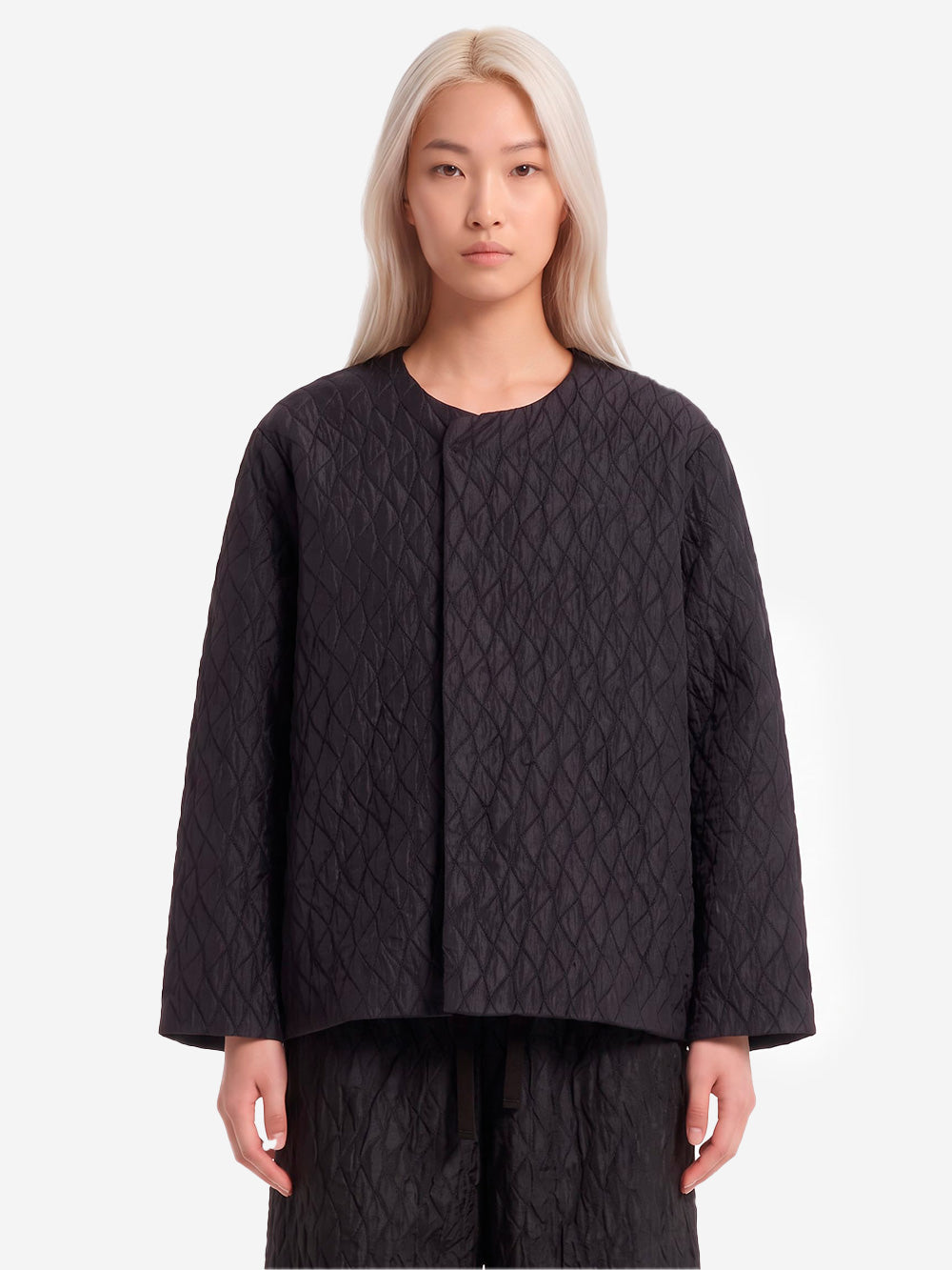 NEEDLES Snap Cardigan Fringe Jacquard Nero Urbanstaroma
