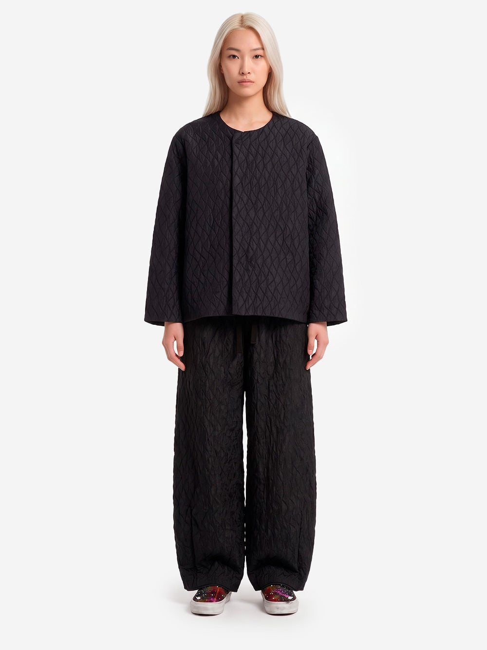 NEEDLES H.D. Pantaloni Fringe Jacquard Nero Urbanstaroma