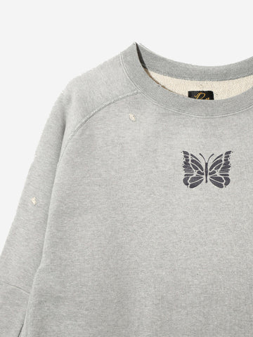 NEEDLES Felpa a girocollo Deconstructed Grigia Grigio