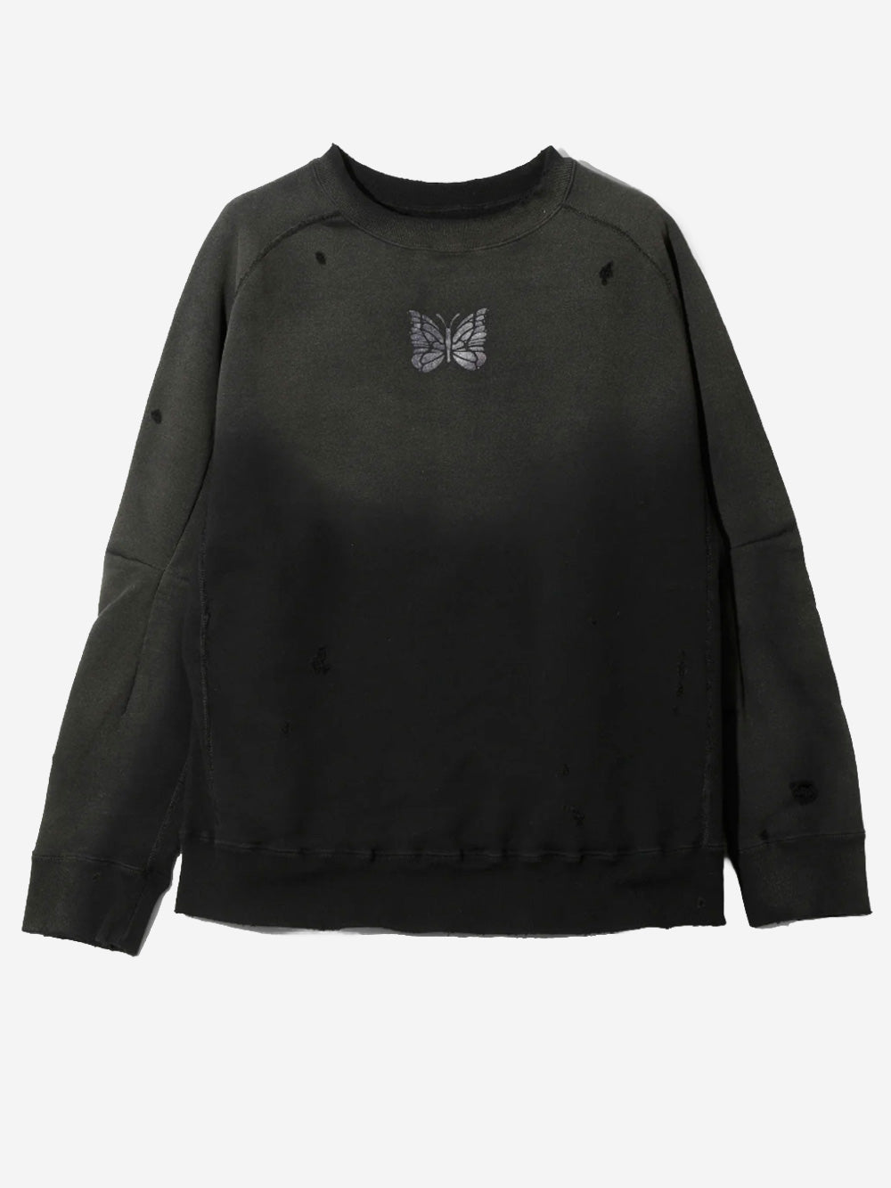NEEDLES Felpa a girocollo Deconstructed Nera Nero Urbanstaroma