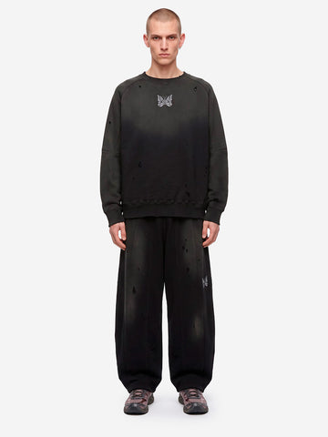 NEEDLES Felpa a girocollo Deconstructed Nera Nero