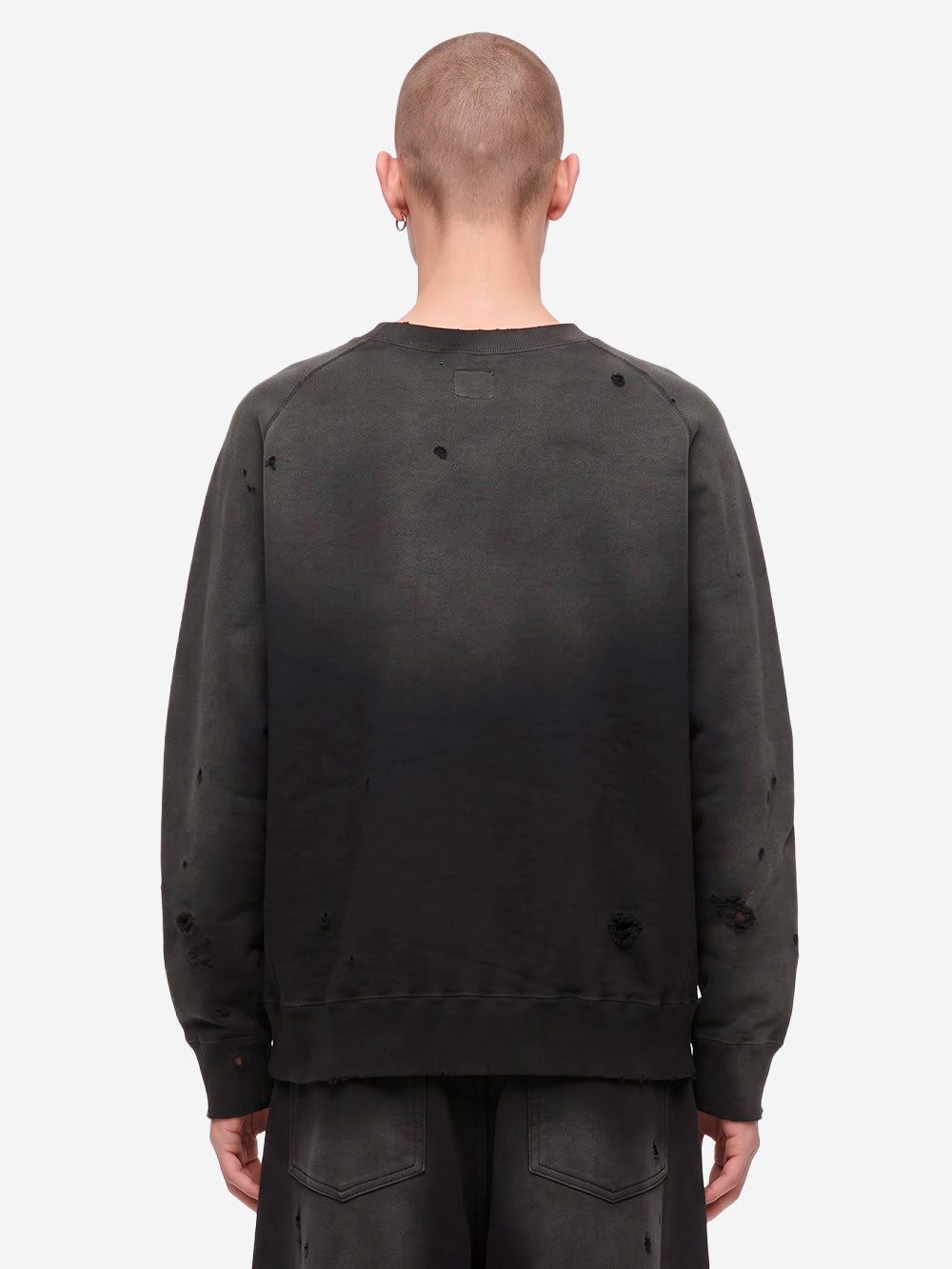 NEEDLES Felpa a girocollo Deconstructed Nera Nero Urbanstaroma