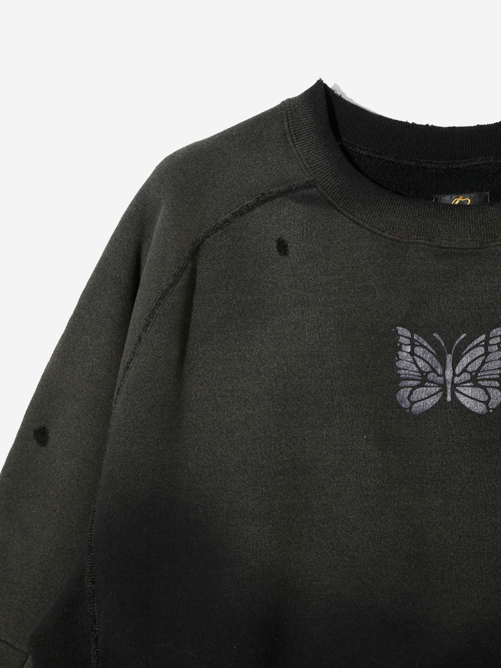 NEEDLES Felpa a girocollo Deconstructed Nera Nero Urbanstaroma