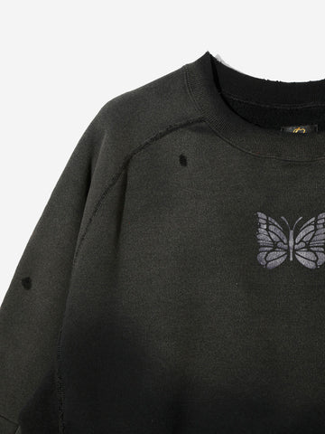 NEEDLES Felpa a girocollo Deconstructed Nera Nero