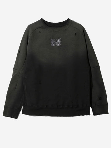 NEEDLES Felpa a girocollo Deconstructed Nera Nero