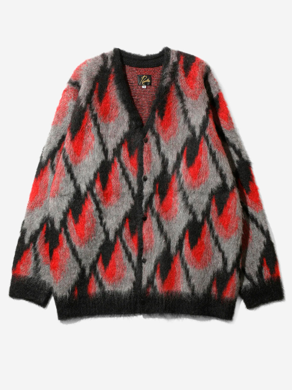 NEEDLES Cardigan in mohair Abstract nero - rosso Nero rosso Urbanstaroma