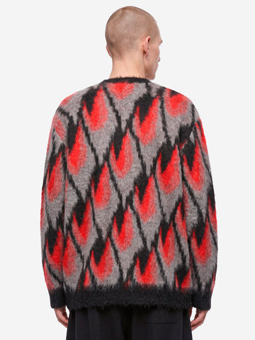 NEEDLES Cardigan in mohair Abstract nero - rosso Nero rosso