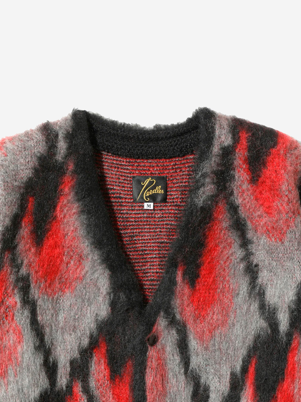 NEEDLES Cardigan in mohair Abstract nero - rosso Nero rosso Urbanstaroma