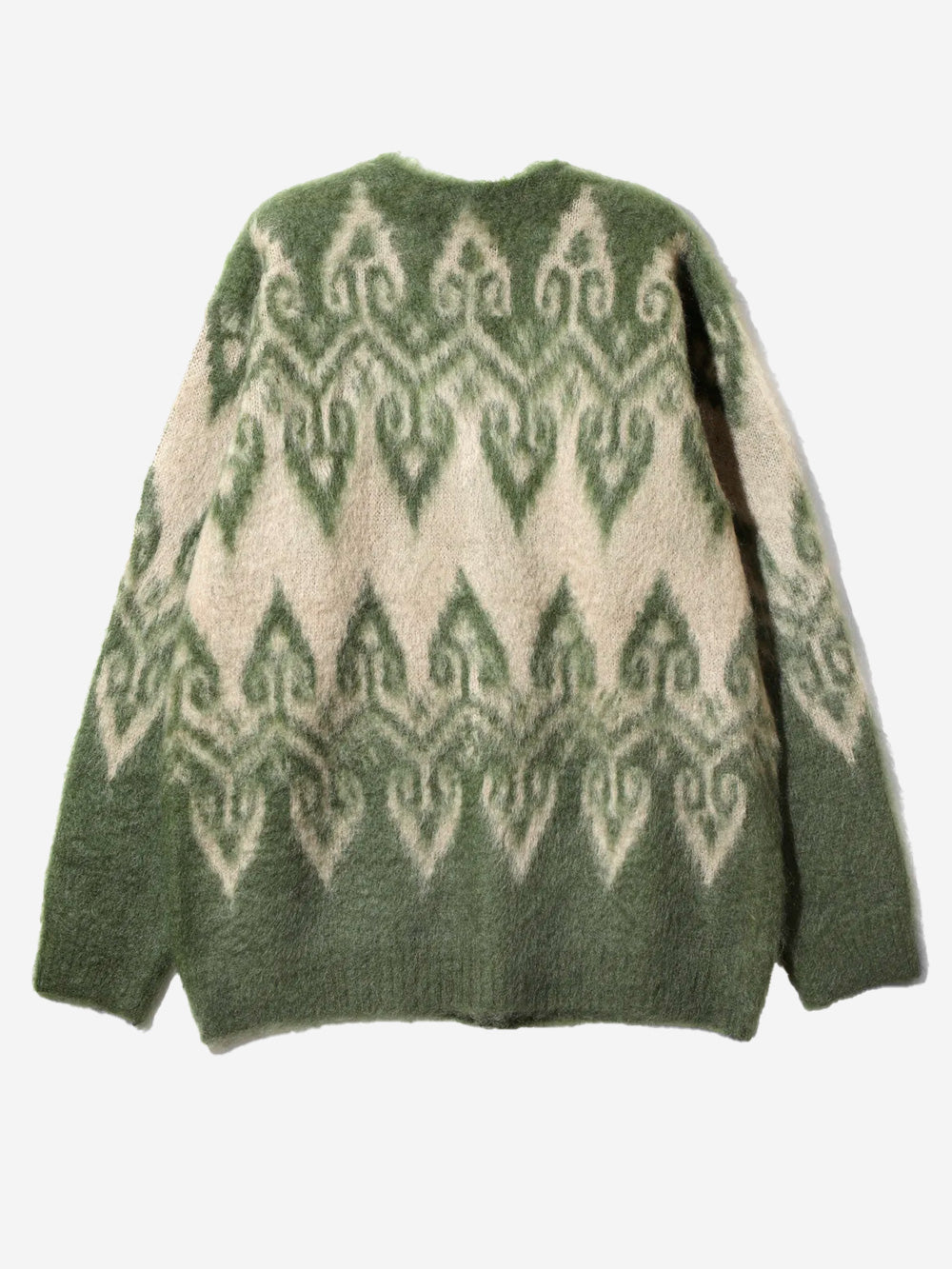 NEEDLES Nordic Mohair Cardigan verde e beige Verde grigio Urbanstaroma