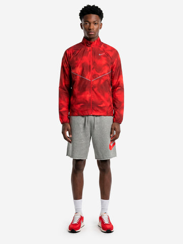 NIKE Shorts grigi in French Terry con Swoosh rosso Grigio melange