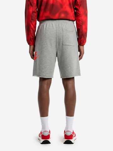 NIKE Shorts grigi in French Terry con Swoosh rosso Grigio melange