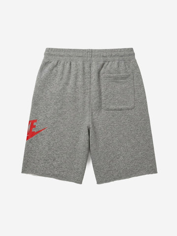 NIKE Shorts grigi in French Terry con Swoosh rosso Grigio melange