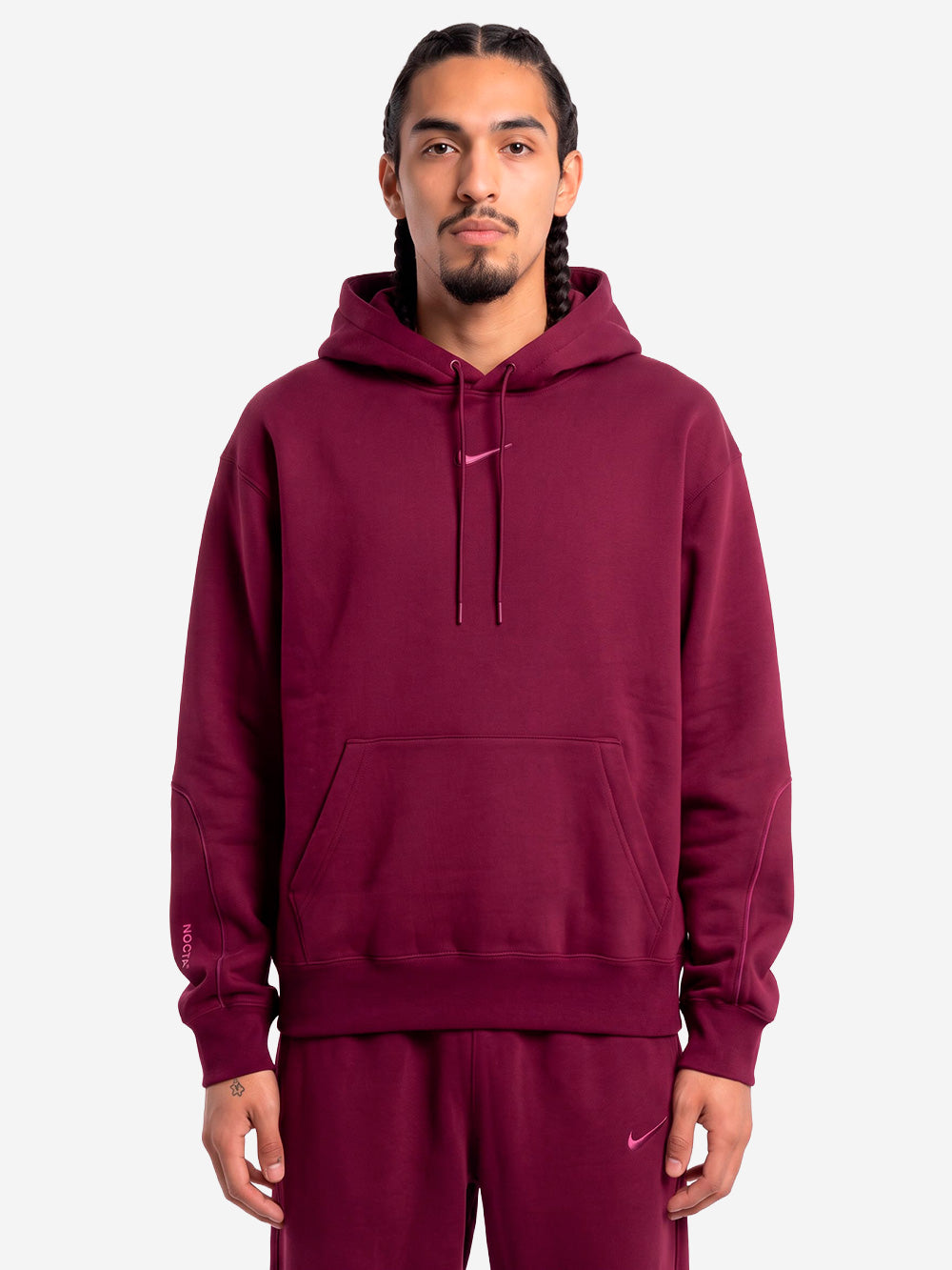 NIKE x Drake NOCTA Felpa bordeaux in fleece con cappuccio Bordeaux Urbanstaroma