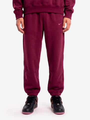 NIKE Pantaloni tuta bordeaux NOCTA in fleece x Drake Viola