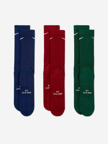 NIKE Calze di media lunghezza Everyday Elevated rosso-blu-verde Multicolor
