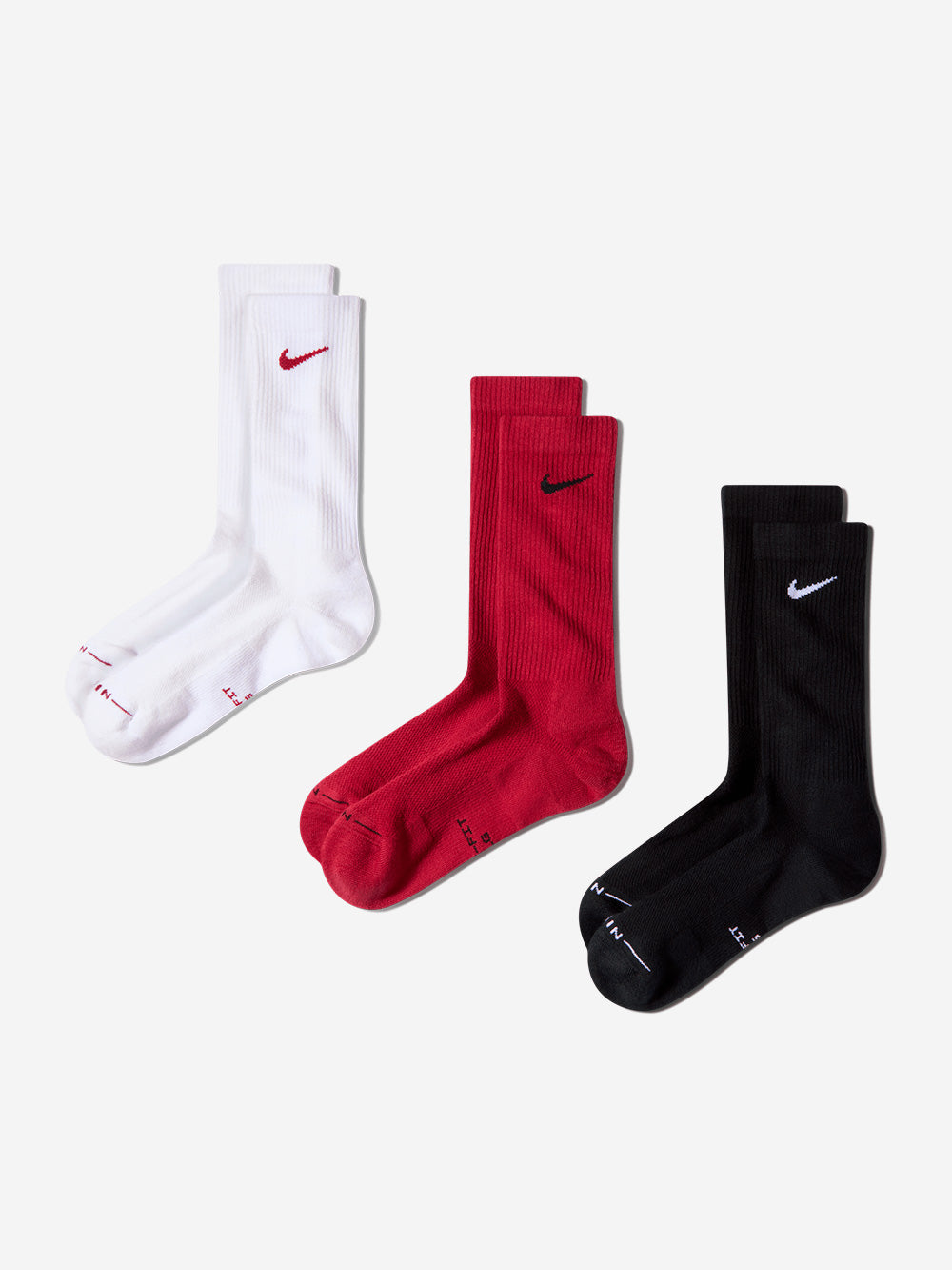 NIKE Calze di media lunghezza Everyday Elevated rosso-nero-bianco Multicolor Urbanstaroma