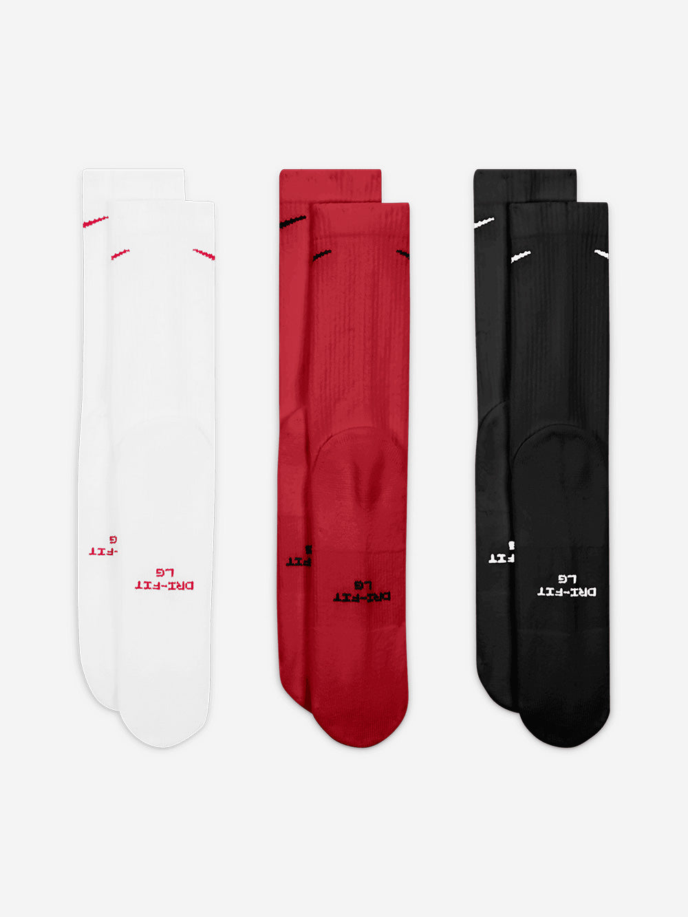 NIKE Calze di media lunghezza Everyday Elevated rosso-nero-bianco Multicolor Urbanstaroma