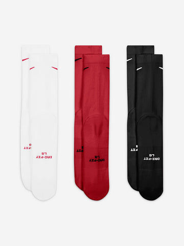 NIKE Calze di media lunghezza Everyday Elevated rosso-nero-bianco Multicolor