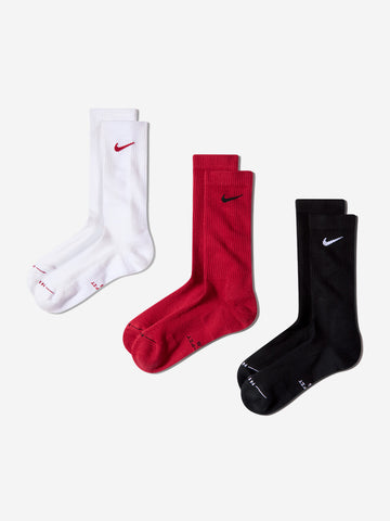NIKE Calze di media lunghezza Everyday Elevated rosso-nero-bianco Multicolor