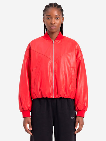 NIKE W Bomber ThermaFit in pelle sintetica rosso Rosso