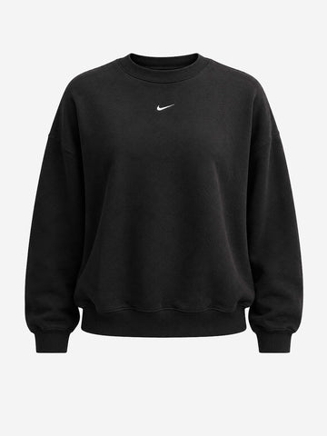 NIKE W Studio Fleece Felpa nera girocollo Nero