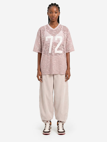 NIKE Maglia oversize in mesh a trama aperta con grafica Panna