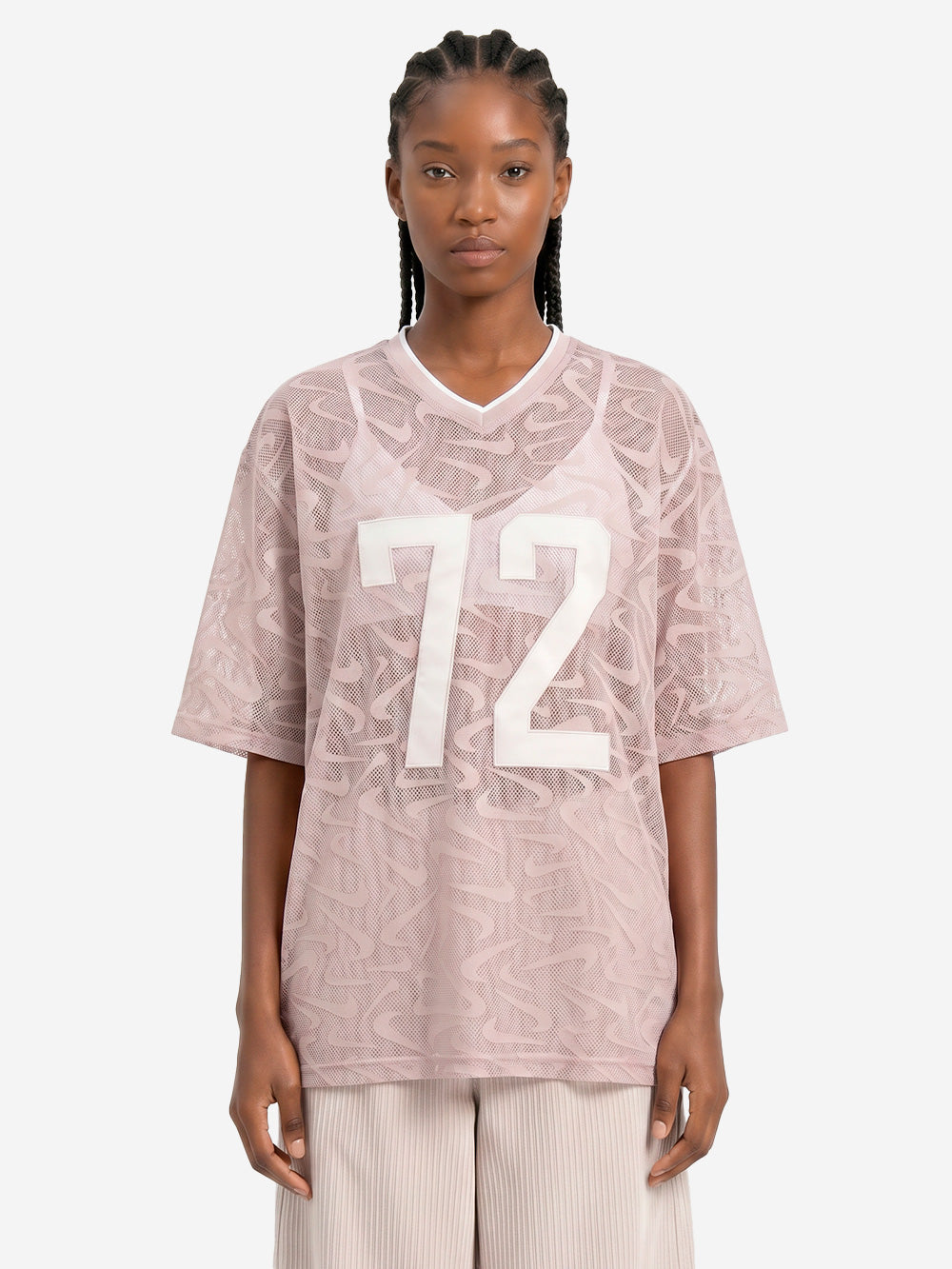 NIKE Maglia oversize in mesh a trama aperta con grafica Panna Urbanstaroma