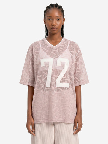 NIKE Maglia oversize in mesh a trama aperta con grafica Panna