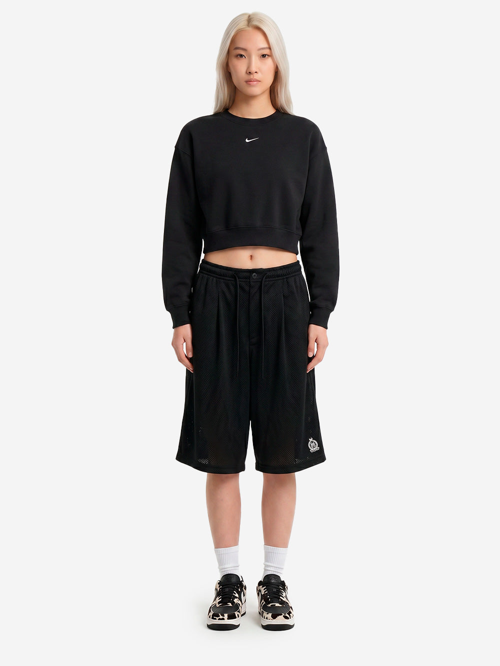 NIKE Felpa girocollo Studio fleece nera Nero Urbanstaroma