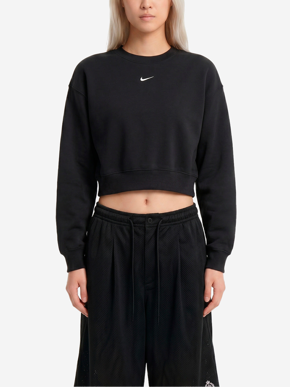NIKE Felpa girocollo Studio fleece nera Nero Urbanstaroma