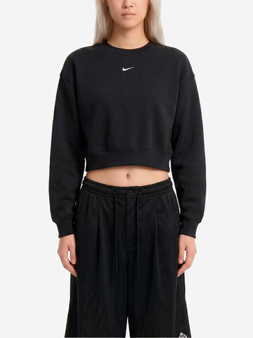 NIKE Felpa girocollo Studio fleece nera Nero