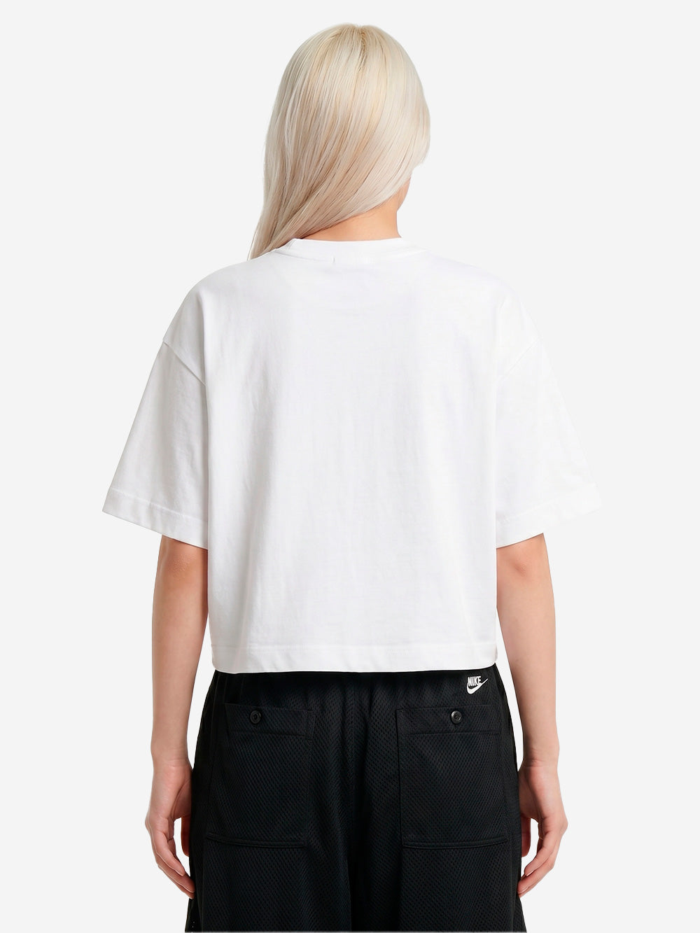 NIKE T-shirt bianca boxy fit cropped con logo lettering Bianco Urbanstaroma