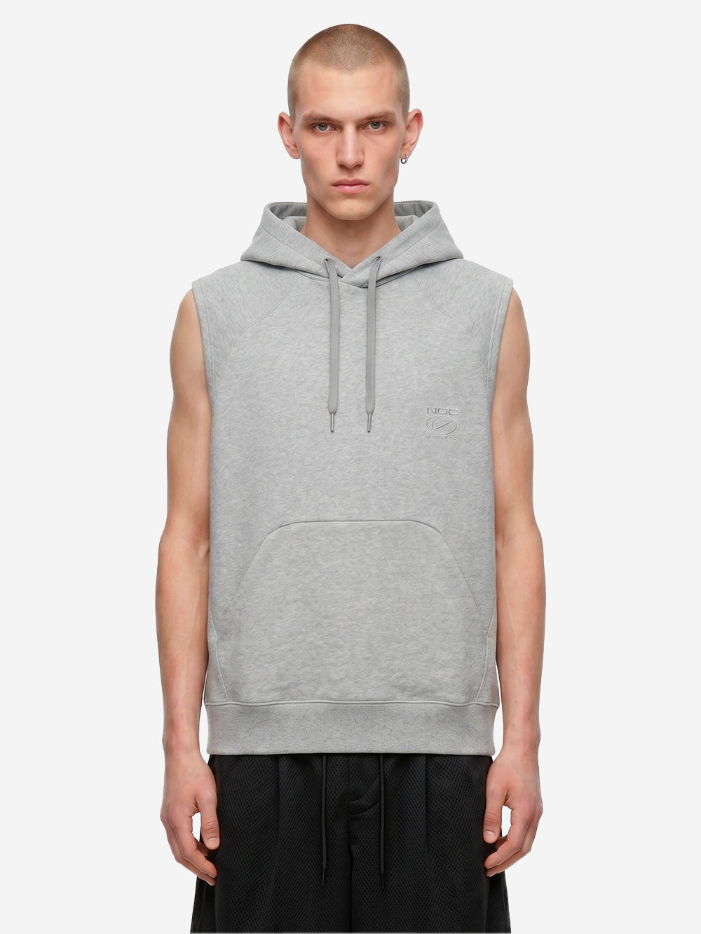 NIKE Felpa grigia con cappuccio in fleece senza maniche NAC Dri-FIT Grigio melange Urbanstaroma