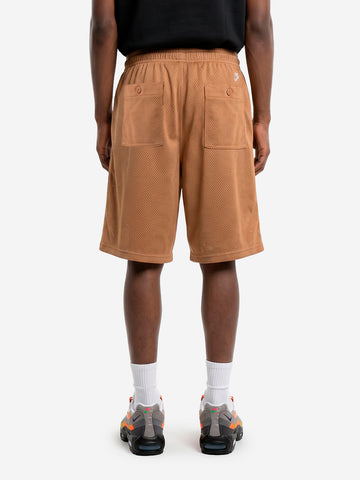 NIKE Shorts Club in mesh marrone Biscotto