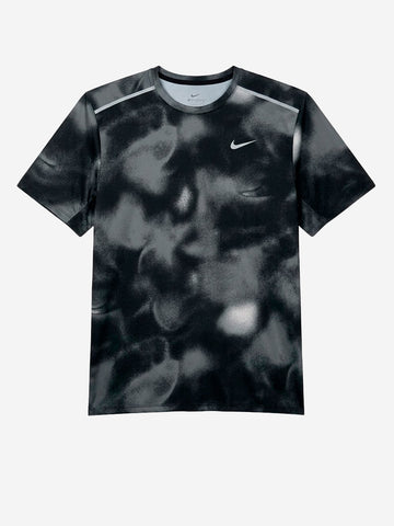 NIKE T-shirt nera a manica corta da running Dri-FIT UV Nero
