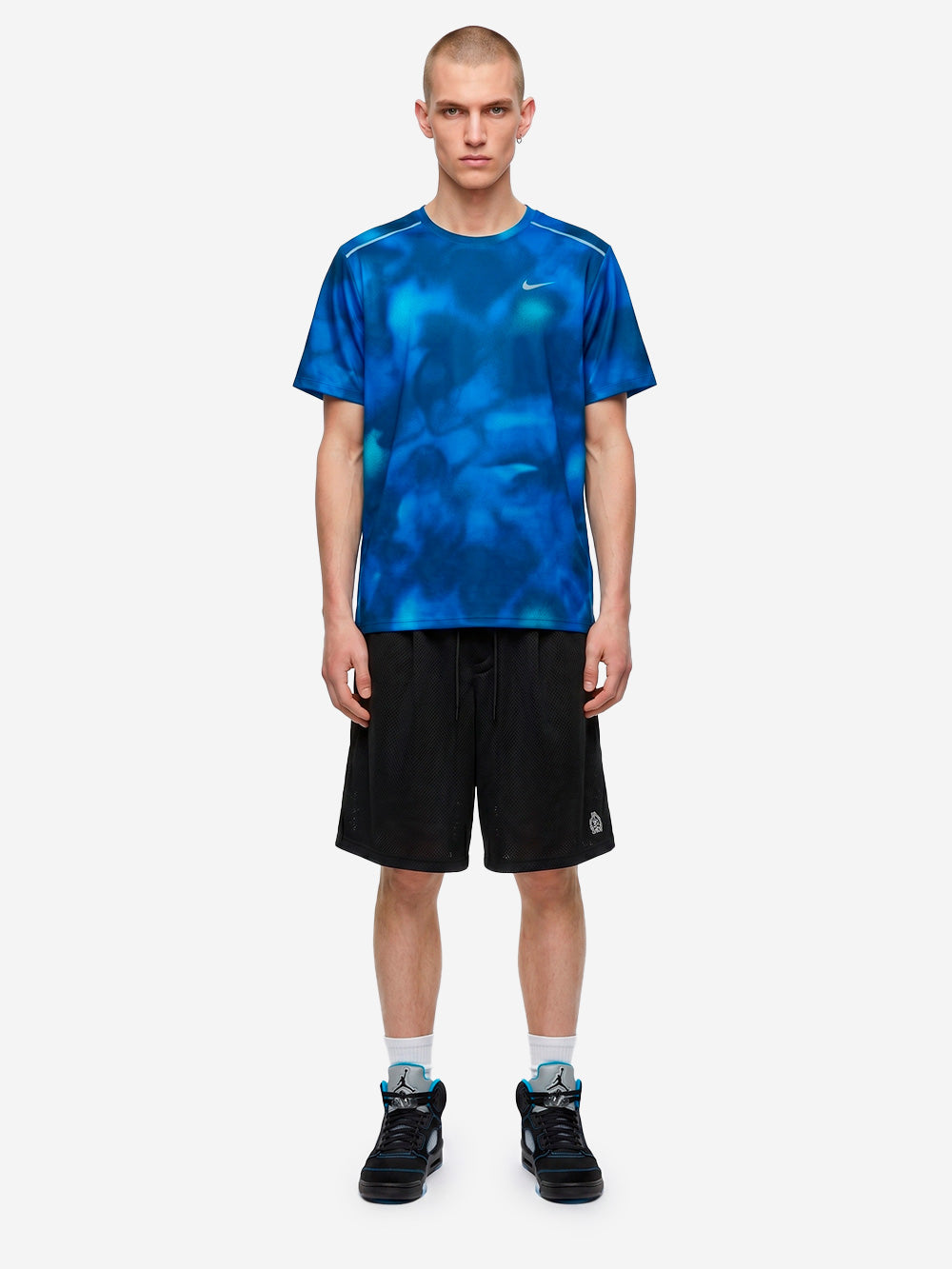 NIKE T-shirt blu a manica corta da running Dri-FIT UV Blu Urbanstaroma