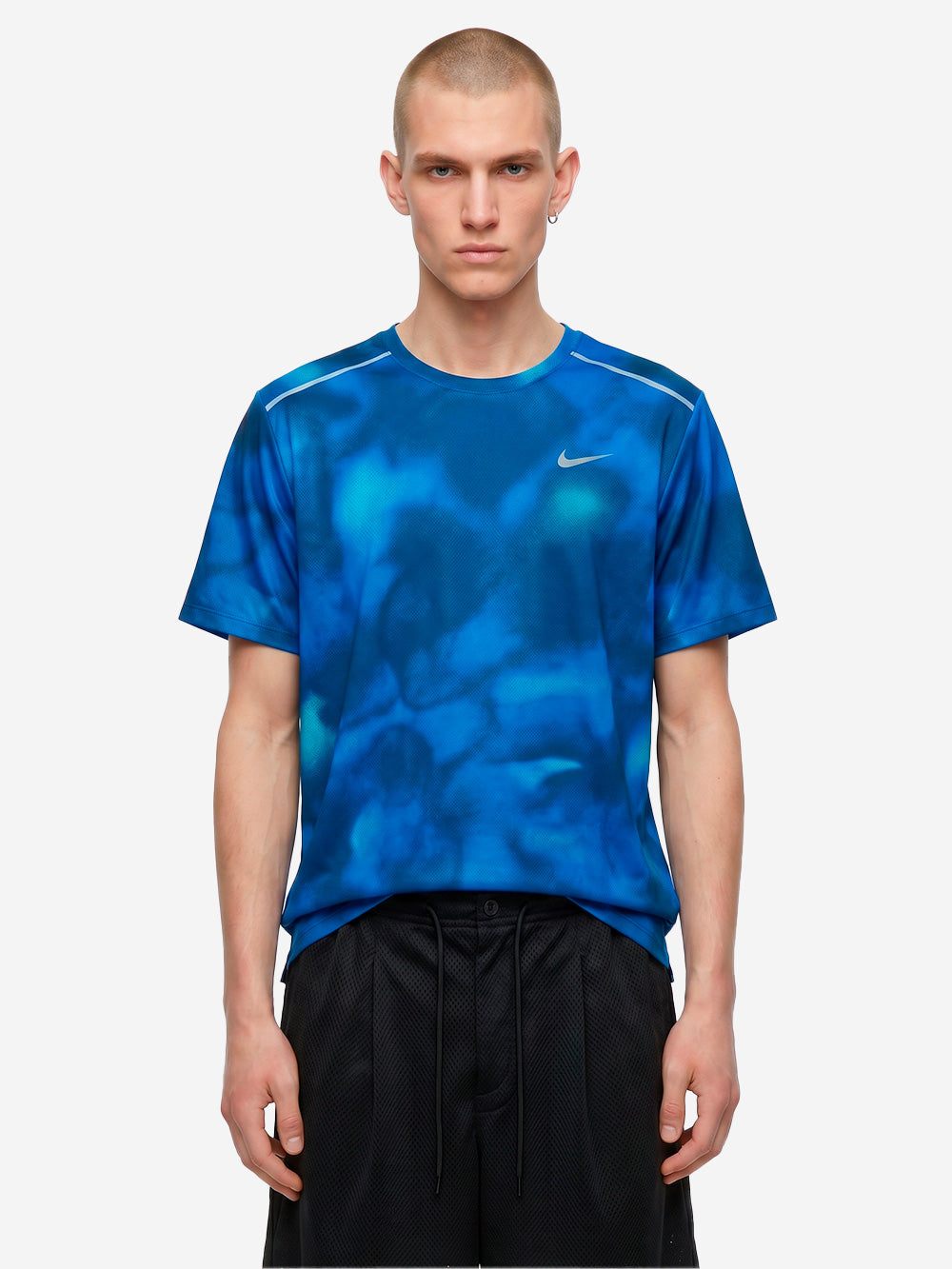 NIKE T-shirt blu a manica corta da running Dri-FIT UV Blu Urbanstaroma