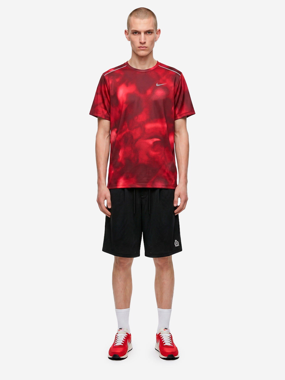 NIKE T-shirt rossa a manica corta da running Dri-FIT UV Rosso Urbanstaroma