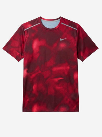NIKE T-shirt rossa a manica corta da running Dri-FIT UV Rosso