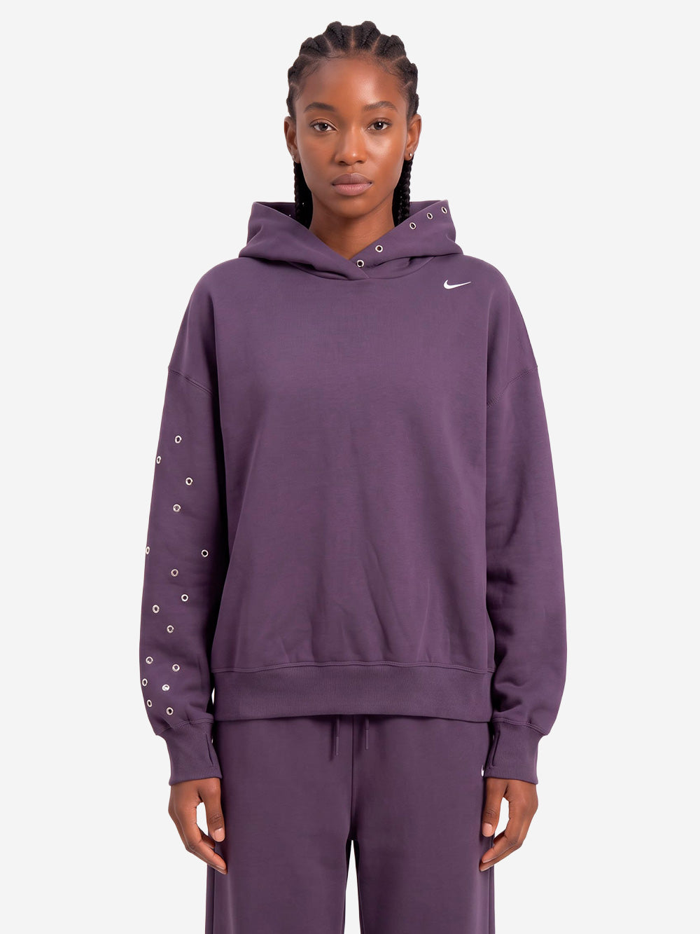 NIKE W Studio Felpa con cappuccio da donna Grigio scuro Urbanstaroma