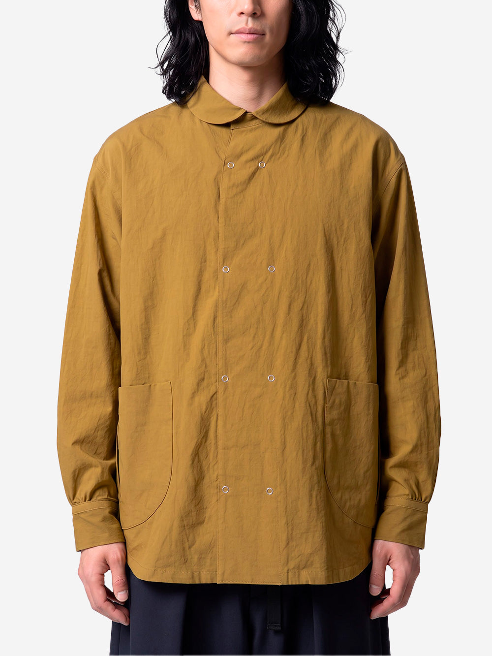 NORBIT Camicia doppiopetto in misto cotone ocra Ocra Urbanstaroma