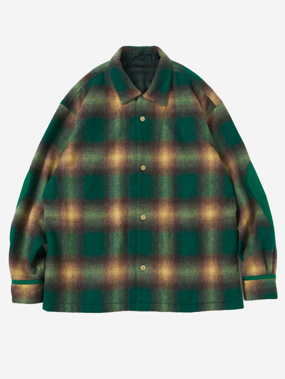 NORBIT Camicia a quadri in misto lana Verde Urbanstaroma