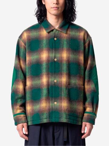 NORBIT Camicia a quadri in misto lana Verde